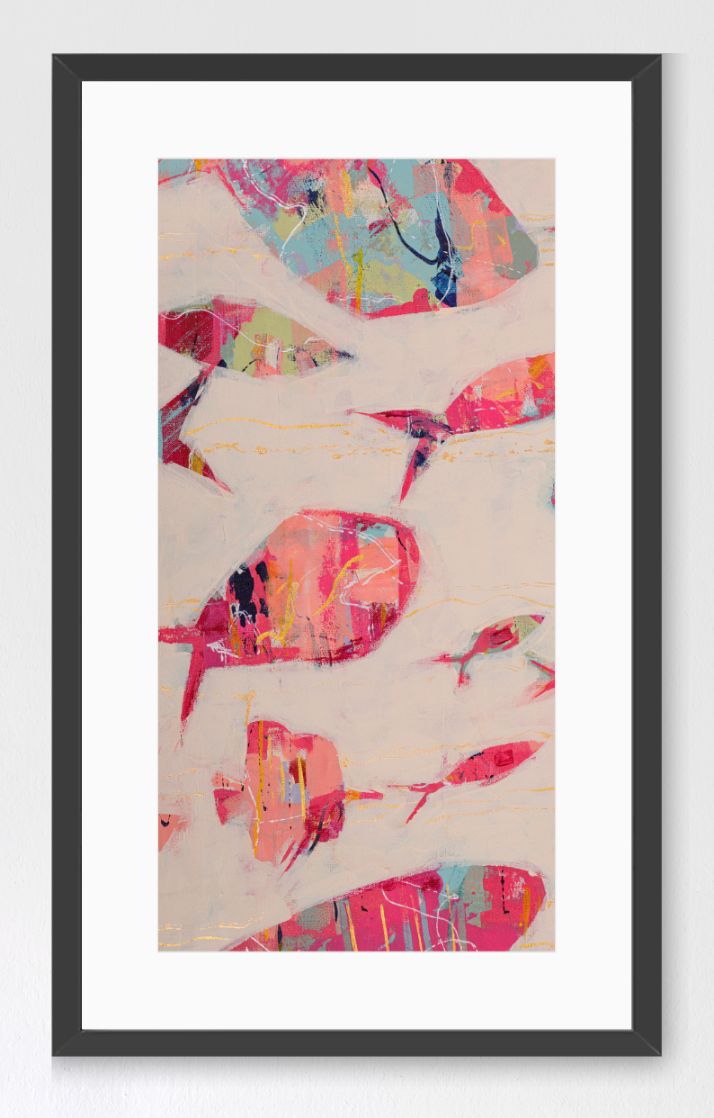 Current Collective Framed Abstract Fish Print - Tall Edition