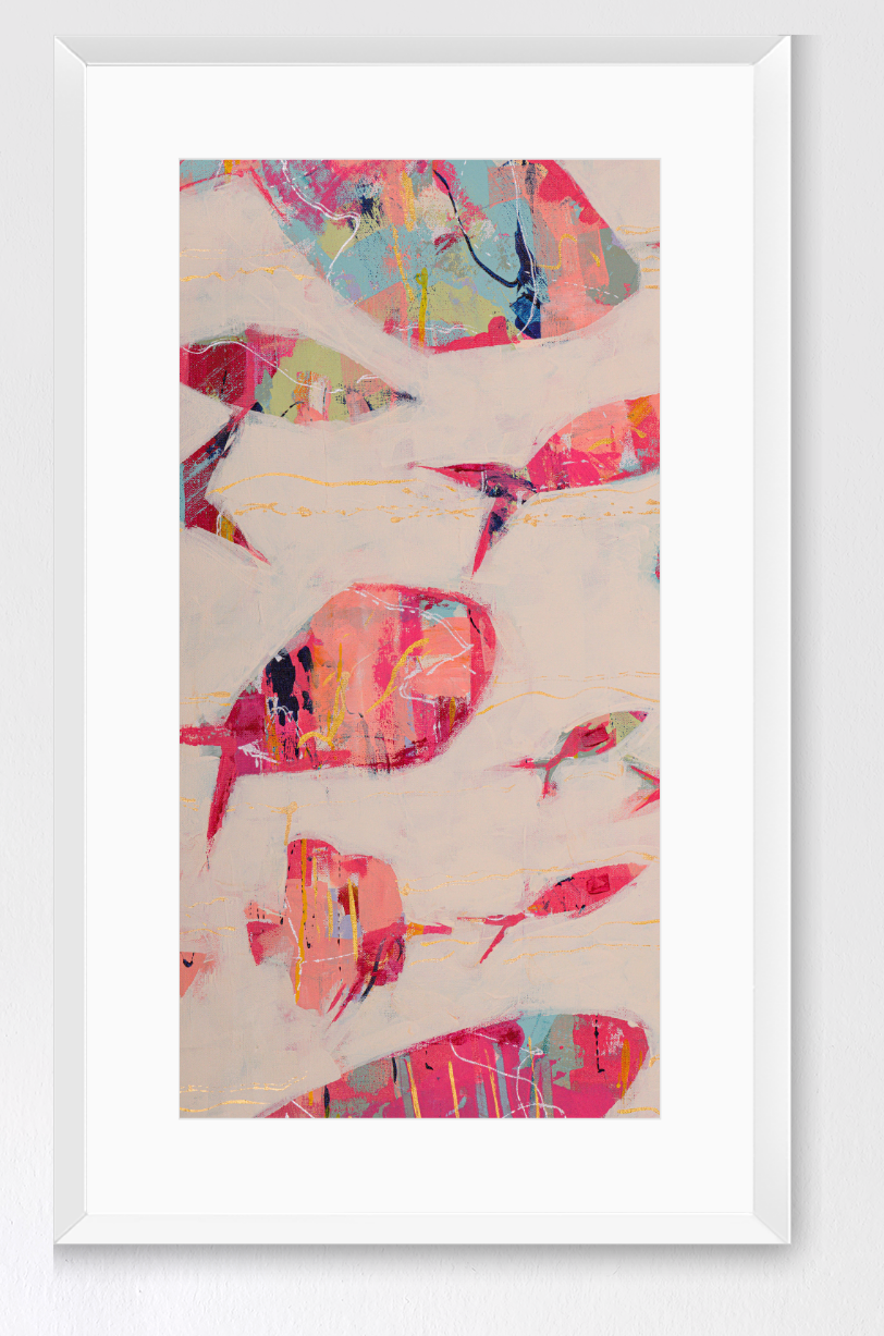 Current Collective Framed Abstract Fish Print - Tall Edition