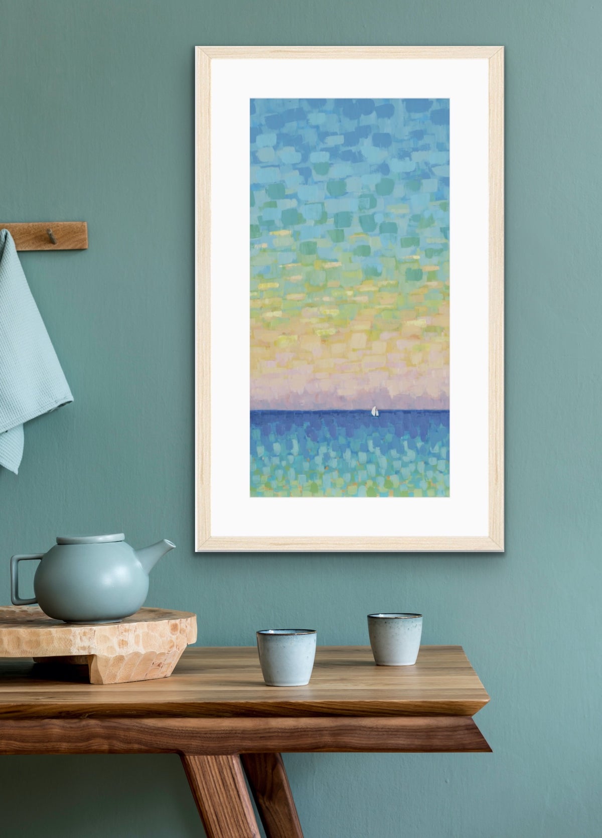 A Sunset Sail  Framed Seascape Fine Art Print - Tall Edition