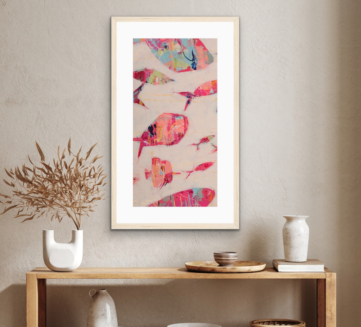 Current Collective Framed Abstract Fish Print - Tall Edition