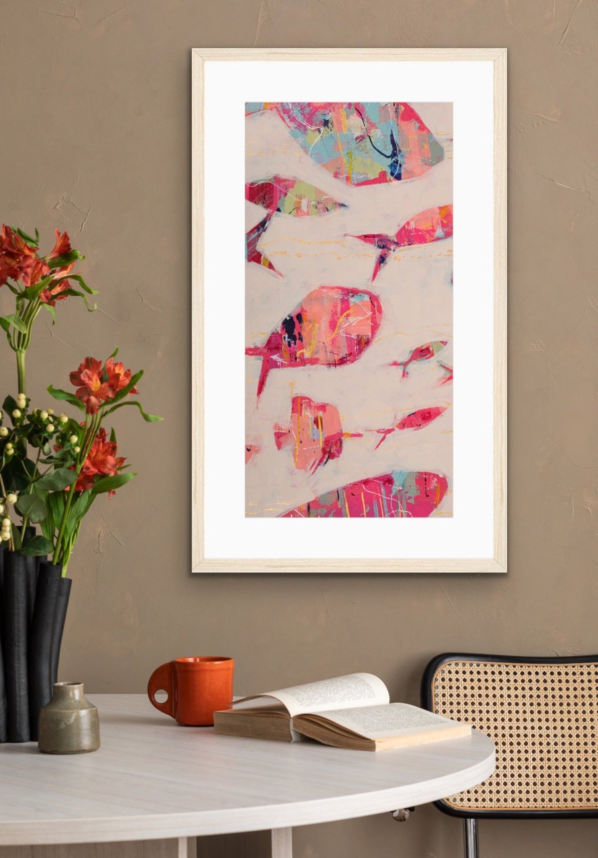 Current Collective Framed Abstract Fish Print - Tall Edition