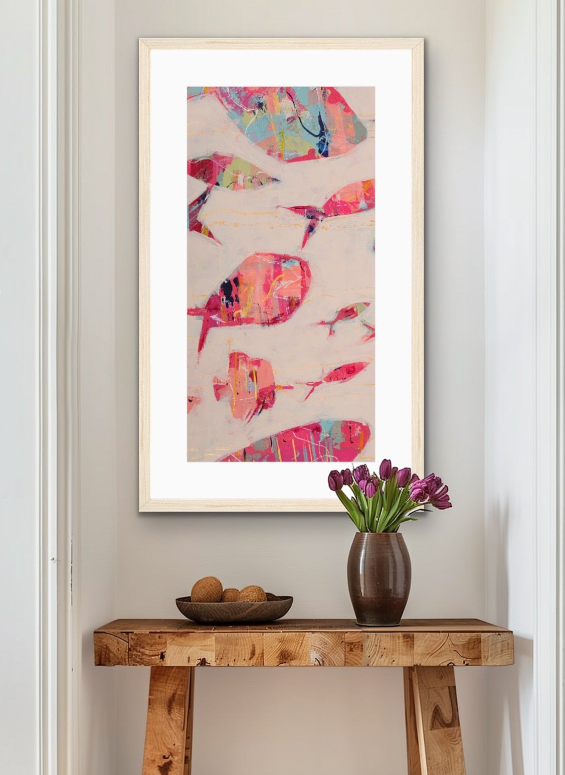 Current Collective Framed Abstract Fish Print - Tall Edition