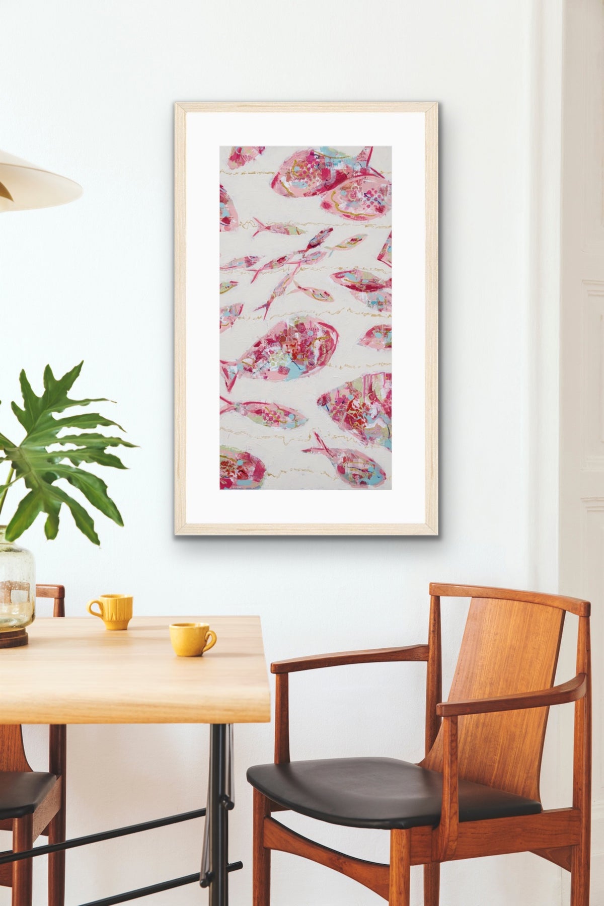 Framed Abstract Fish Print - Current of Thoughts -Tall