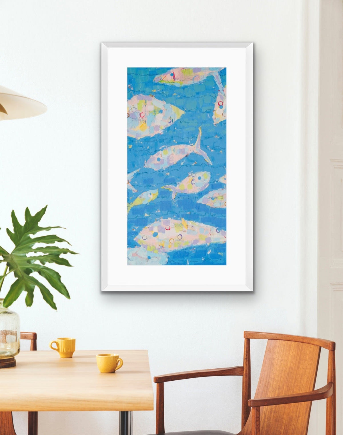 Abstract Fish Print - Current of Joy -Tall