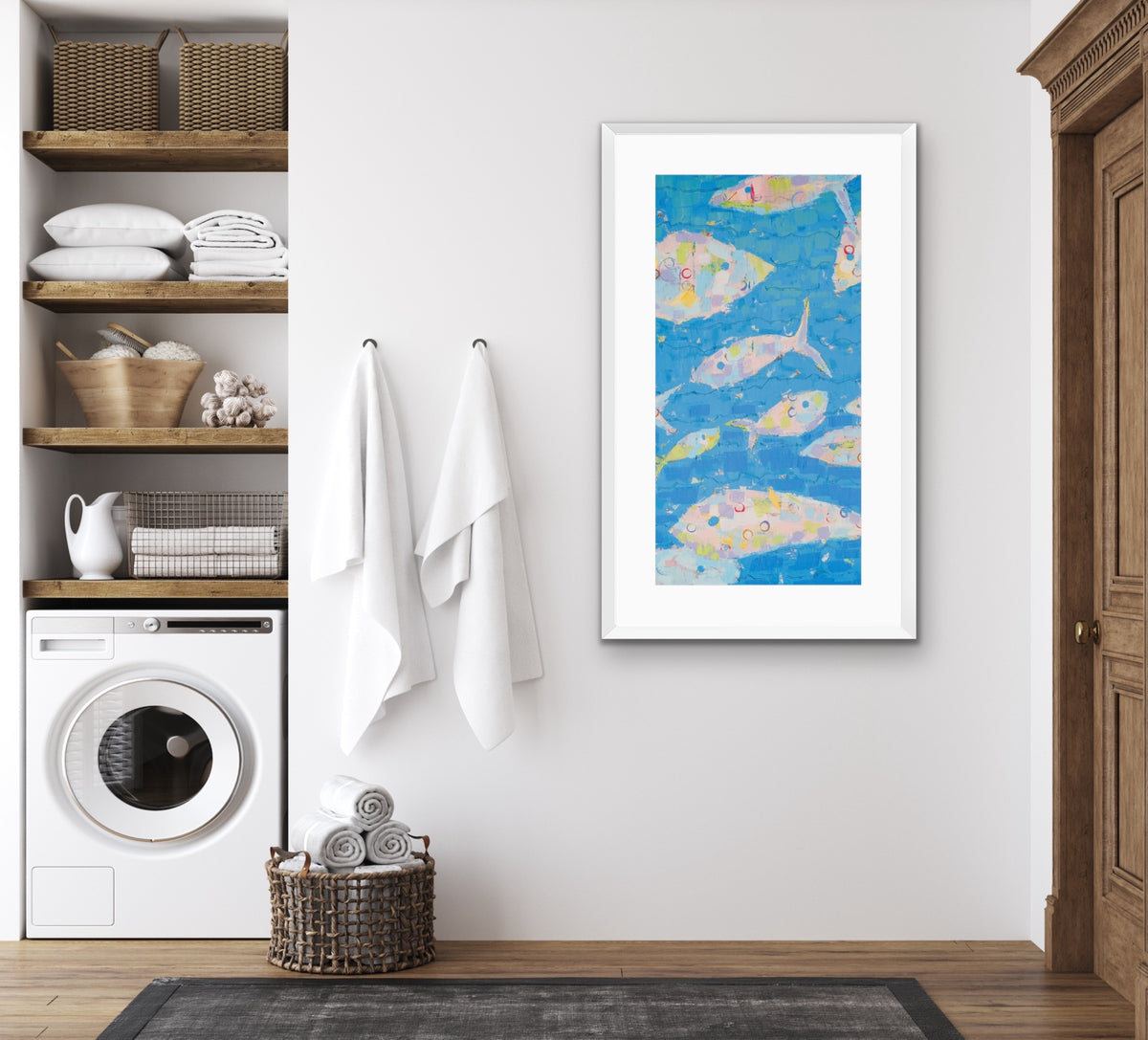 Abstract Fish Print - Current of Joy -Tall
