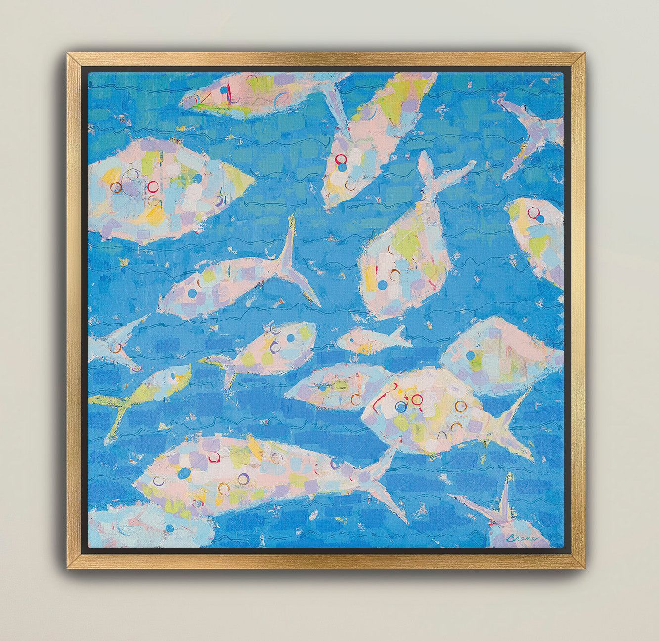 Luxury giclée canvas of abstract underwater fish scene
