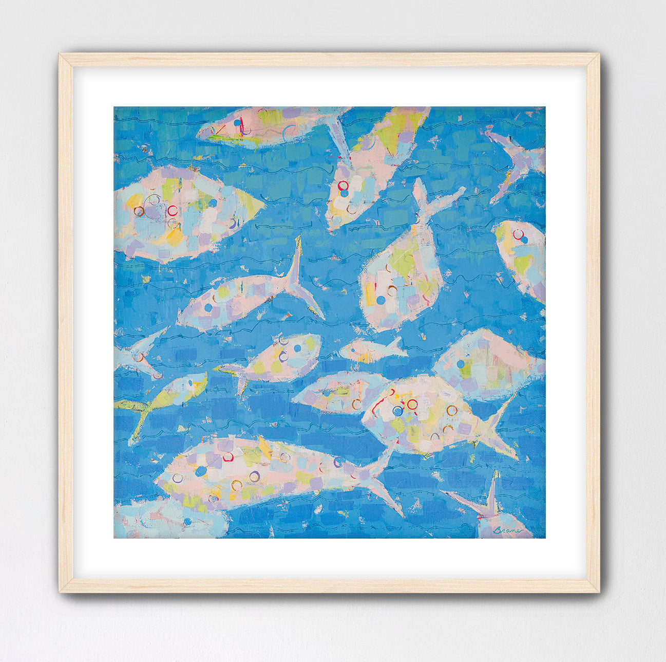 Cheerful ocean-themed wall art in cotton rag