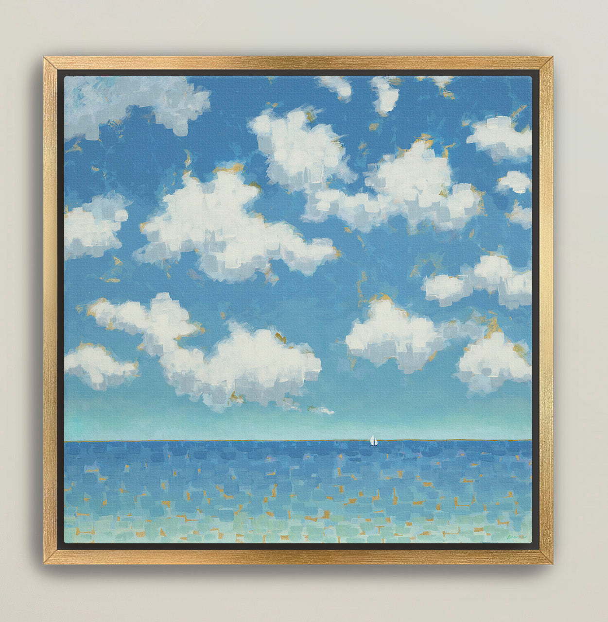 Ocean landscape wall art framed for modern coastal interiors