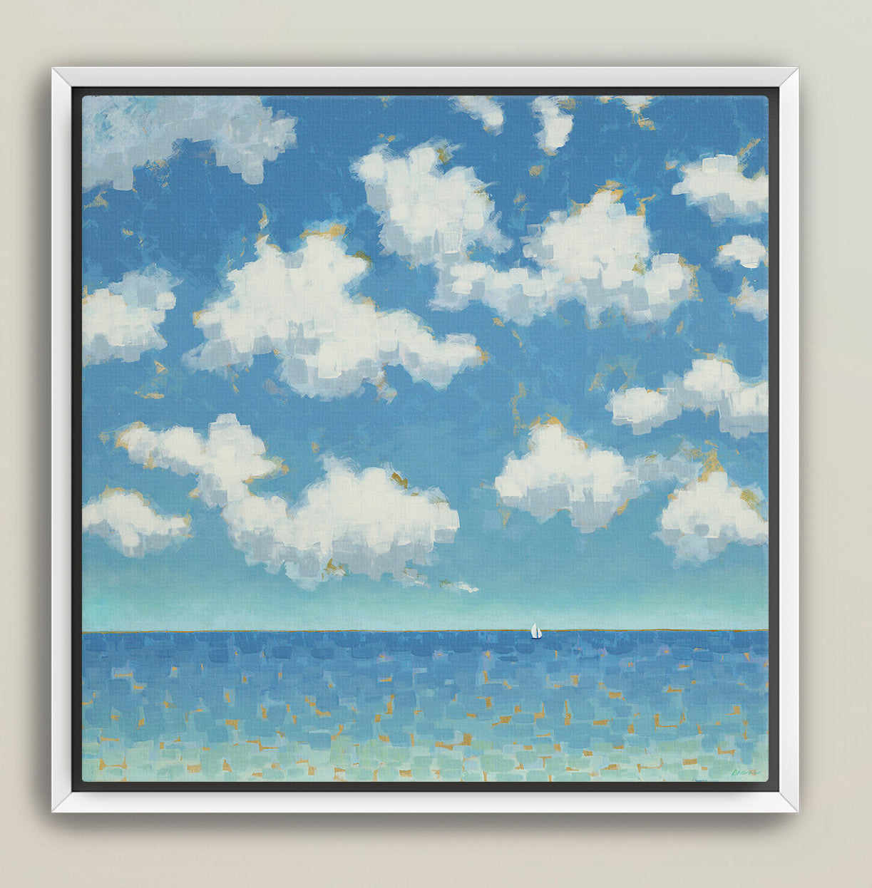 Ocean landscape wall art framed for modern coastal interiors