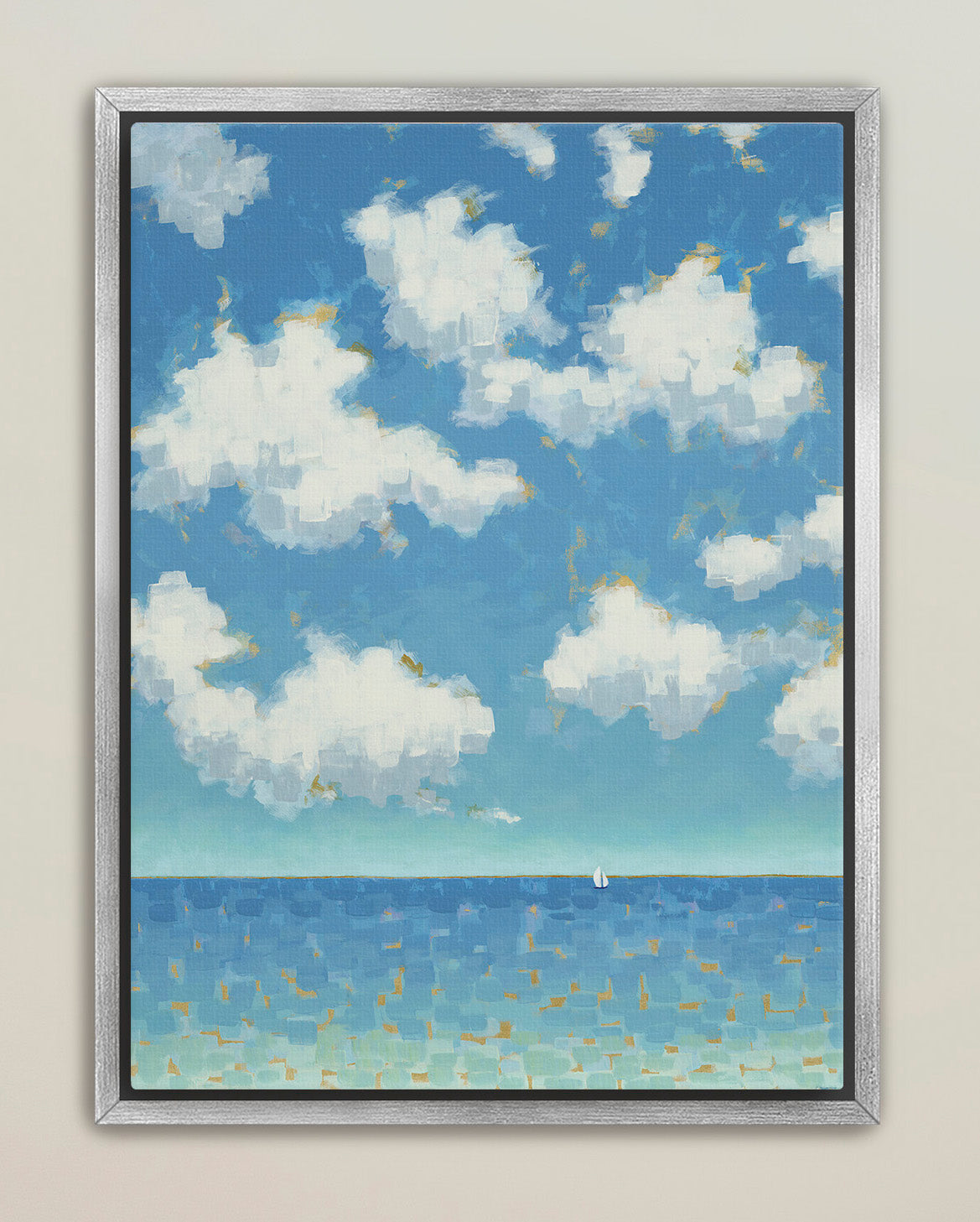 Calming beach house wall art in vertical orientation