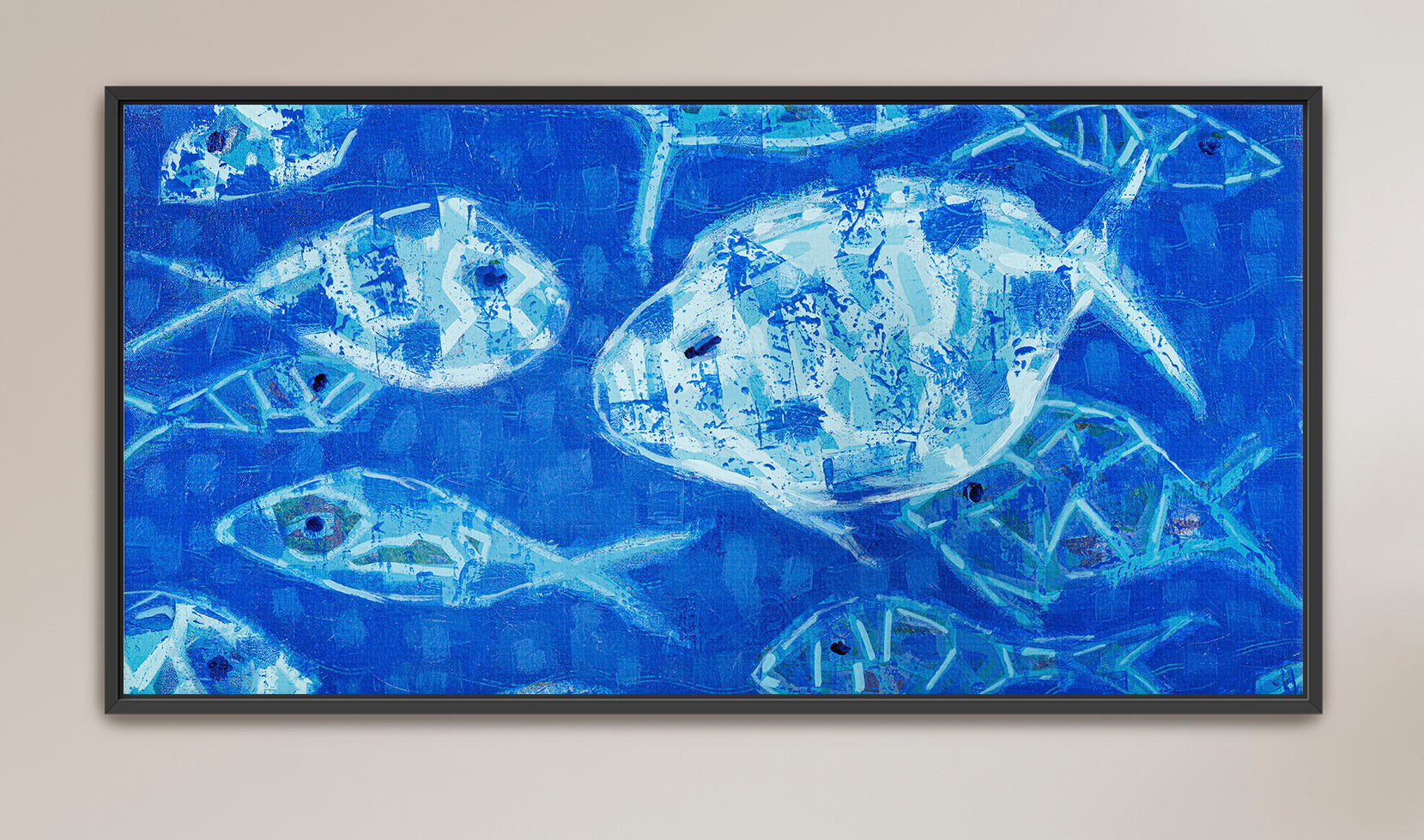 Abstract fish art capturing the flow and rhythm of ocean life