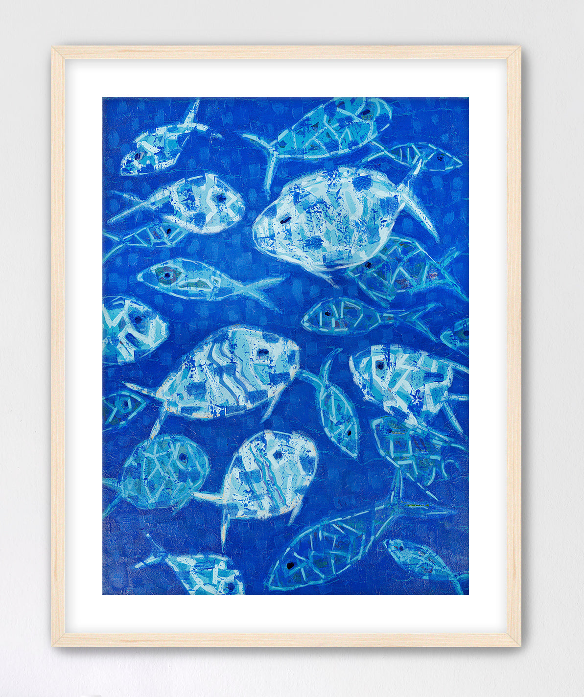 Upscale Abstract Ocean Fish Fine Art Archival Print - "Hooked On Blue"