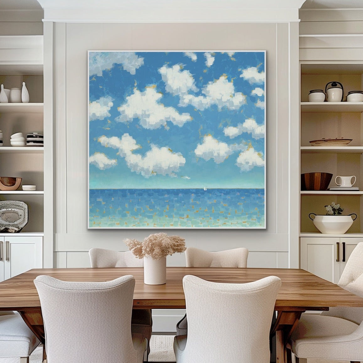 Far and Free - Coastal Sky & Sailboat Giclée Canvas Fine Art Print