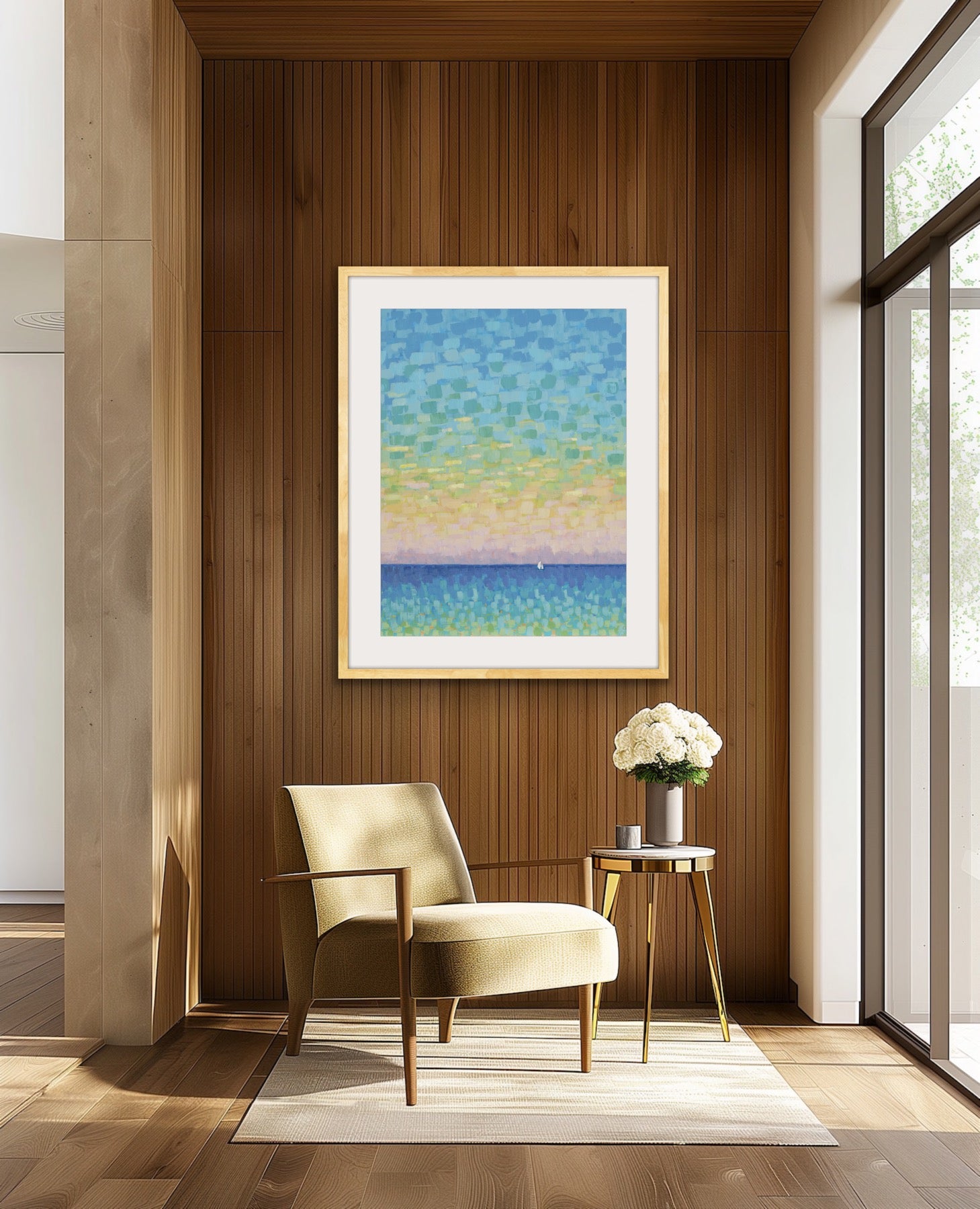Modern vertical coastal art print by Martha Brane
