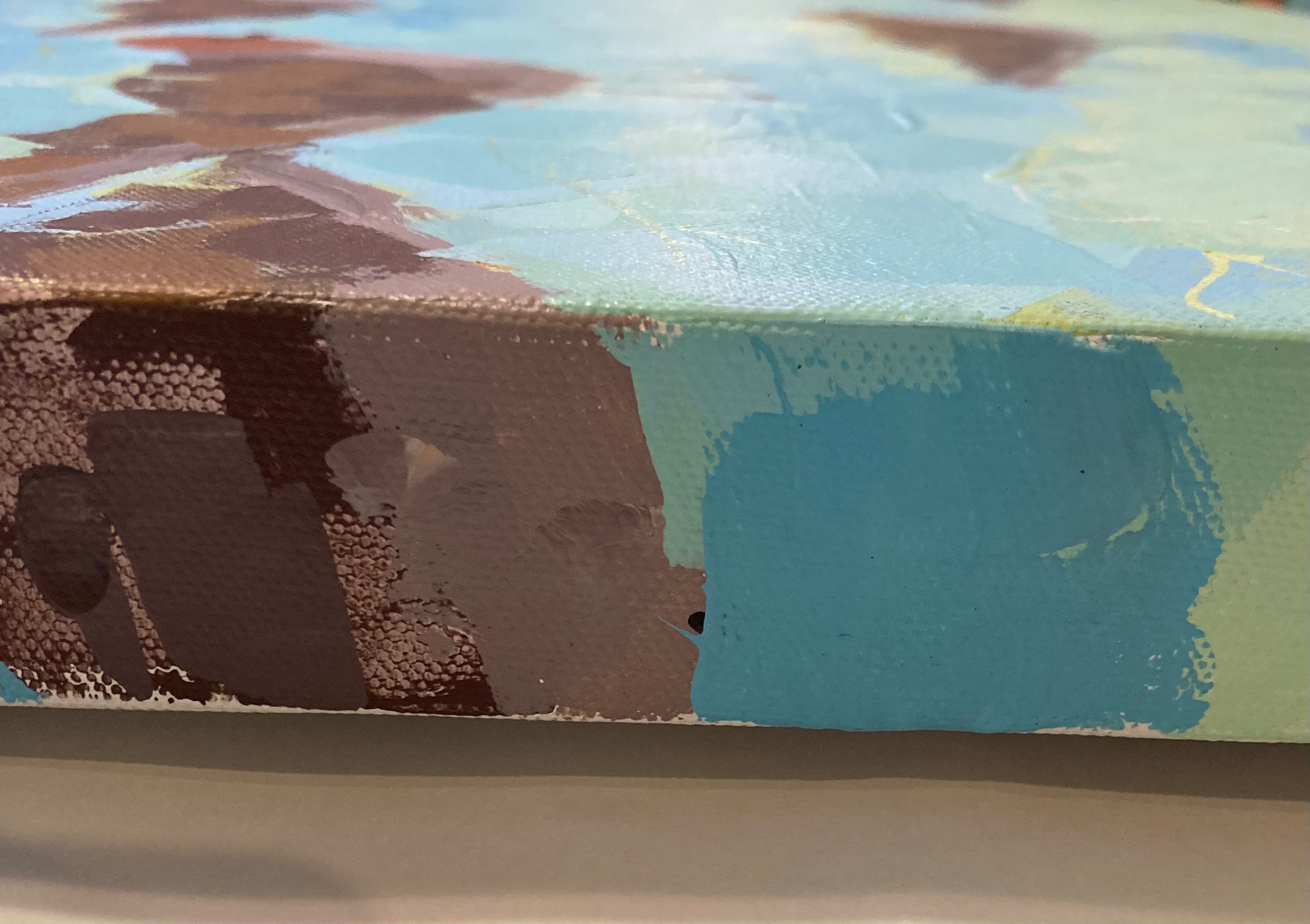 Expressive brushwork and layered texture in Morning Briefing IIoriginal painting.