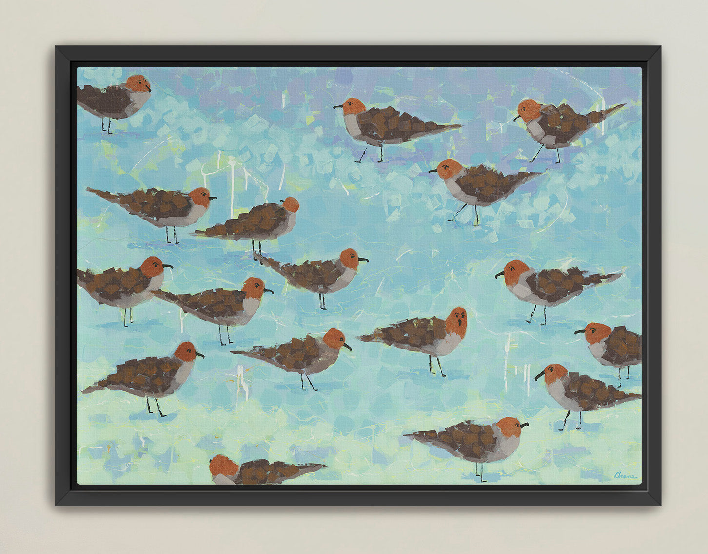 Morning Briefing I framed giclée canvas for beach home décor