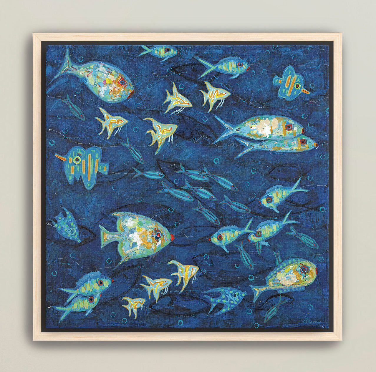 Luxury coastal fish artwork framed for designer ocean-themed spaces