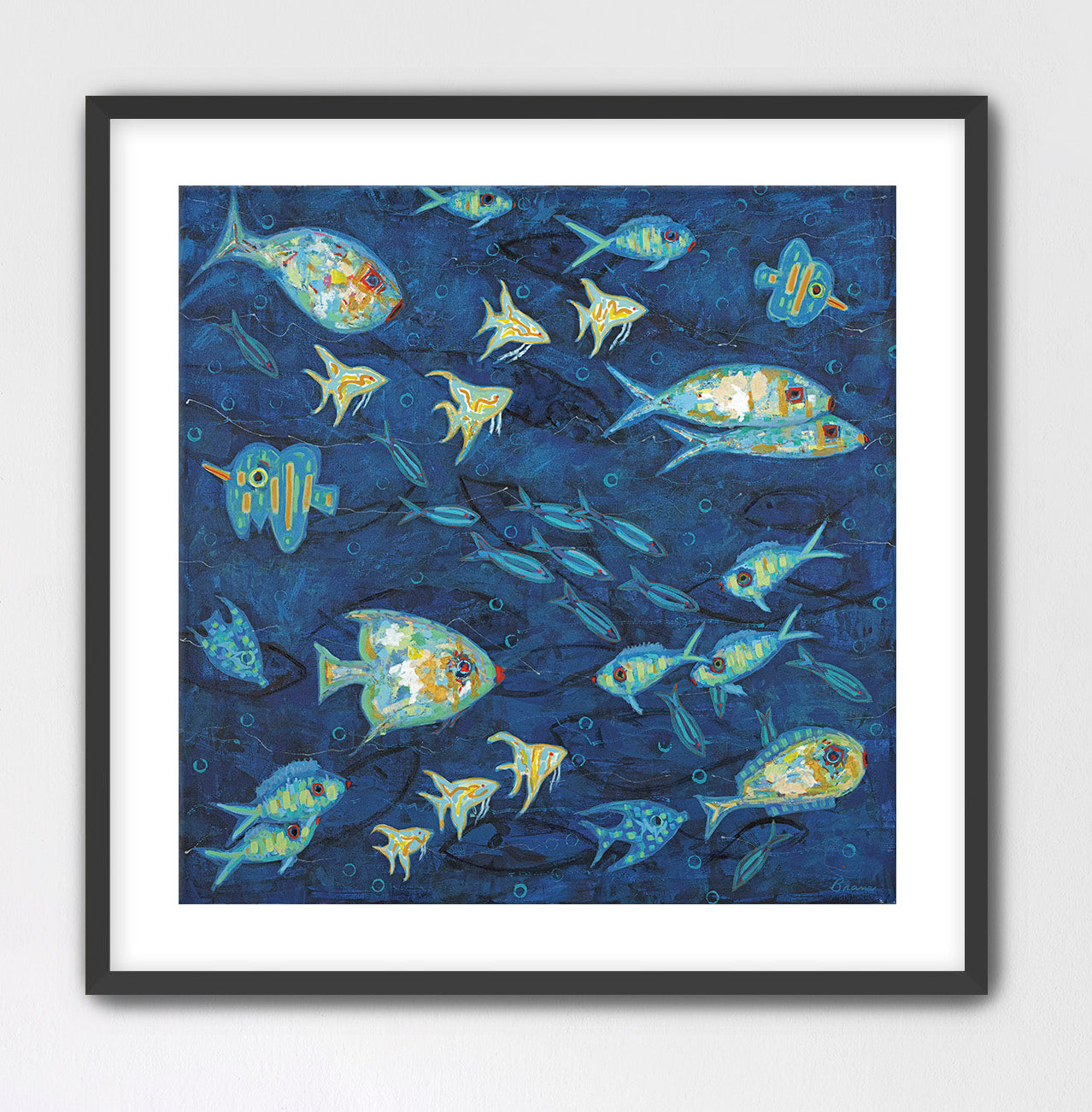 Modern marine life painting reproduced on archival cotton rag paper