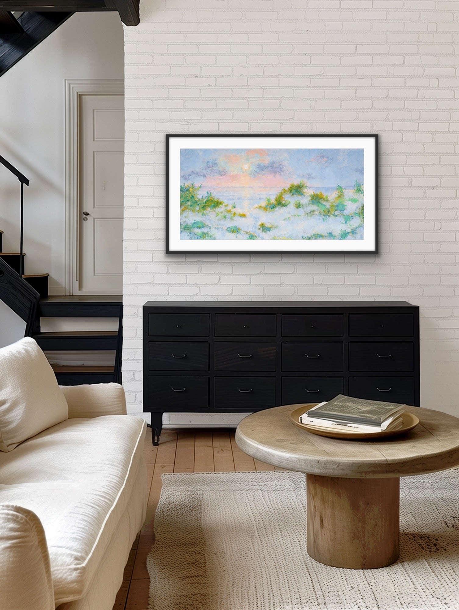 Summer Dreams panoramic matted and framed coastal sunrise print