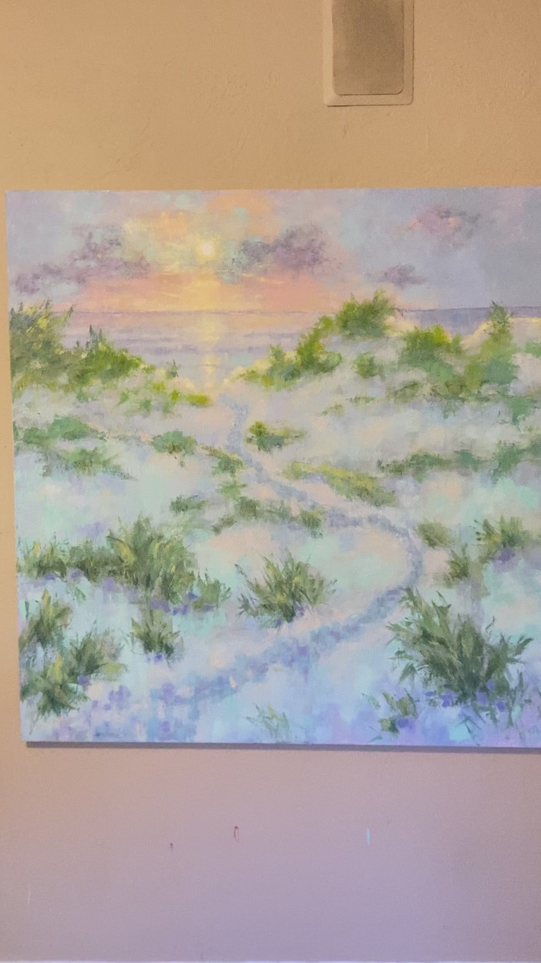 Load video: Summer Dreams - Original Luxurious Sunrise Ocean Landscape Painting