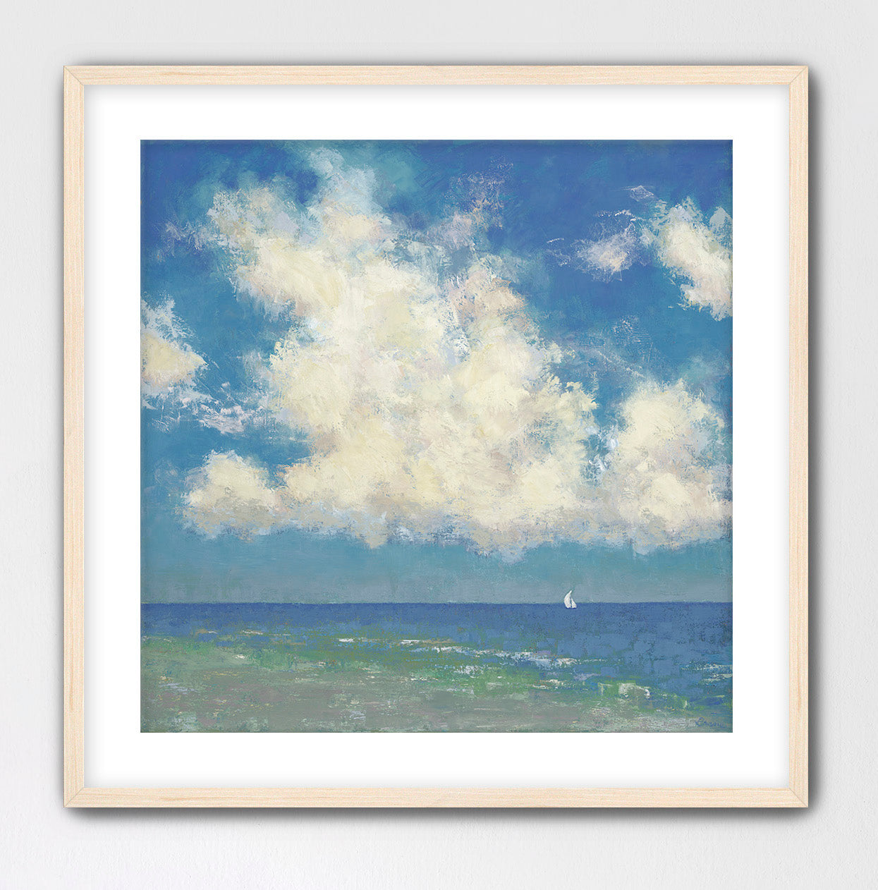 Upscale Statement Ocean Landscape with Sailboat Archival Rag Print - "Reach For The Sky" - Coastal Fine Art Prints