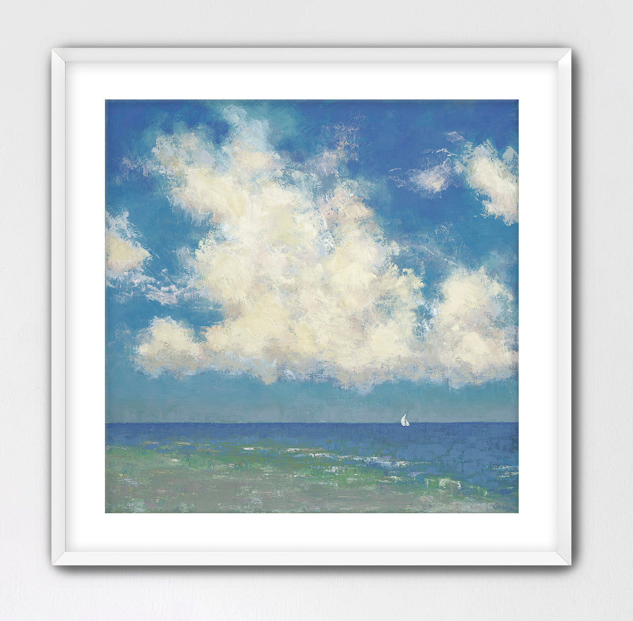 Upscale Statement Ocean Landscape with Sailboat Archival Rag Print - "Reach For The Sky" - Coastal Fine Art Prints