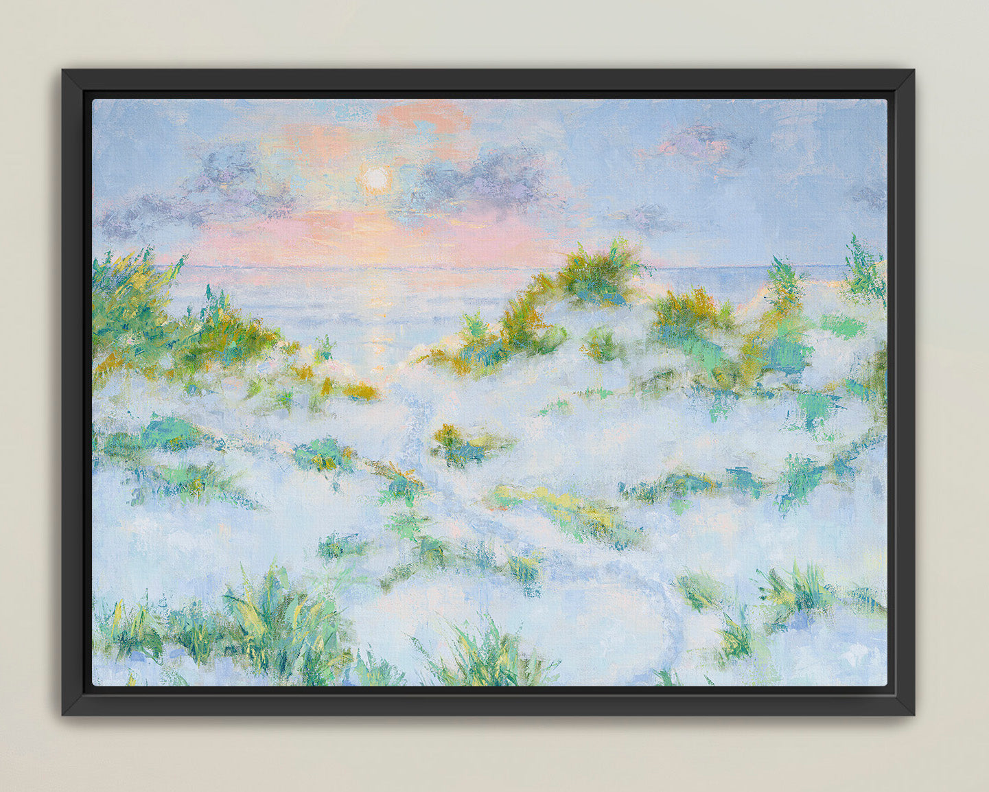 Soft morning light over dunes horizontal canvas