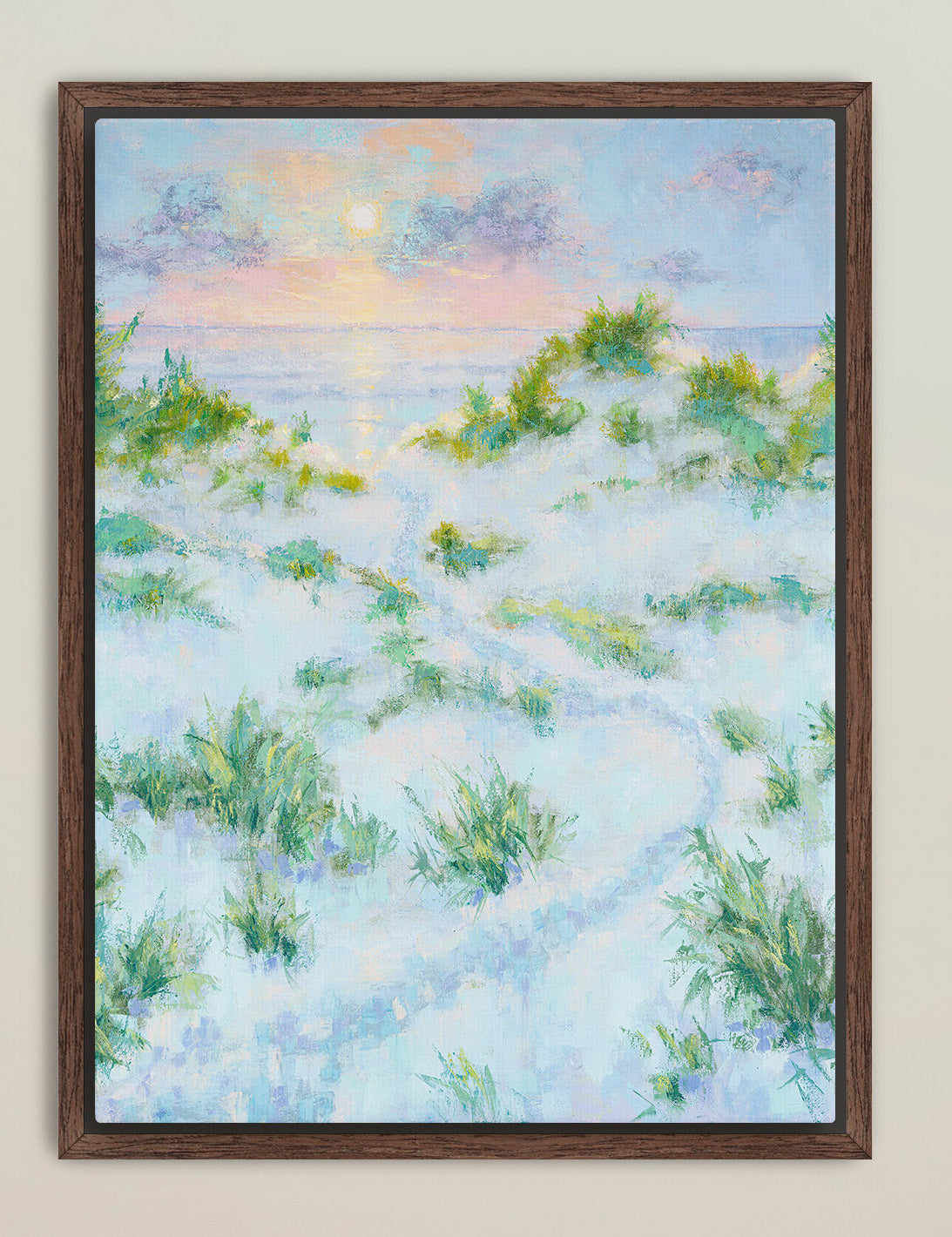 Early morning beach landscape in vertical format