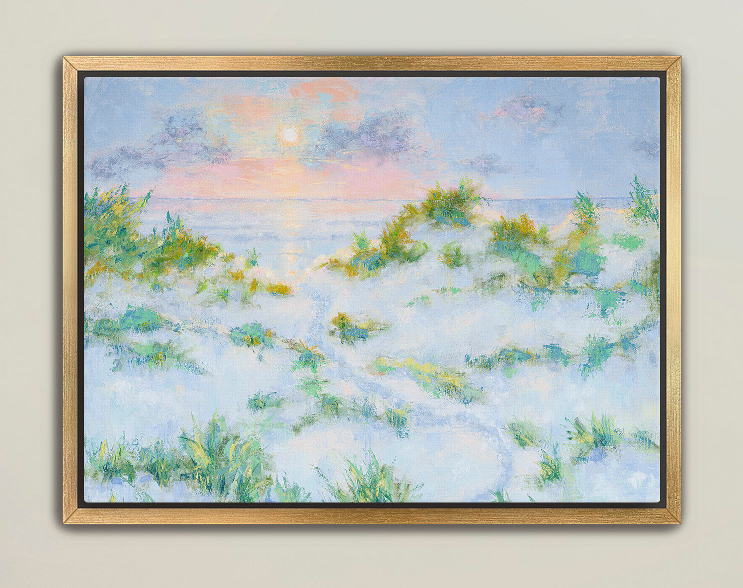 Beach path sunrise art in landscape orientation