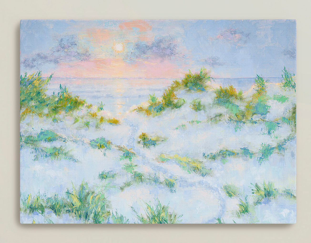 Wide seascape sunrise print for coastal décor