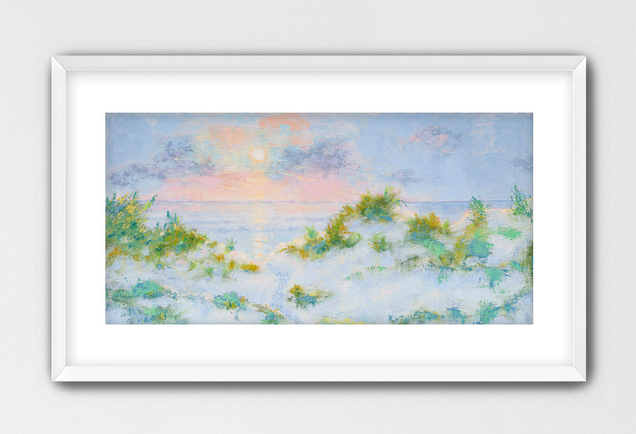 Wide coastal landscape printed on archival cotton rag paper
