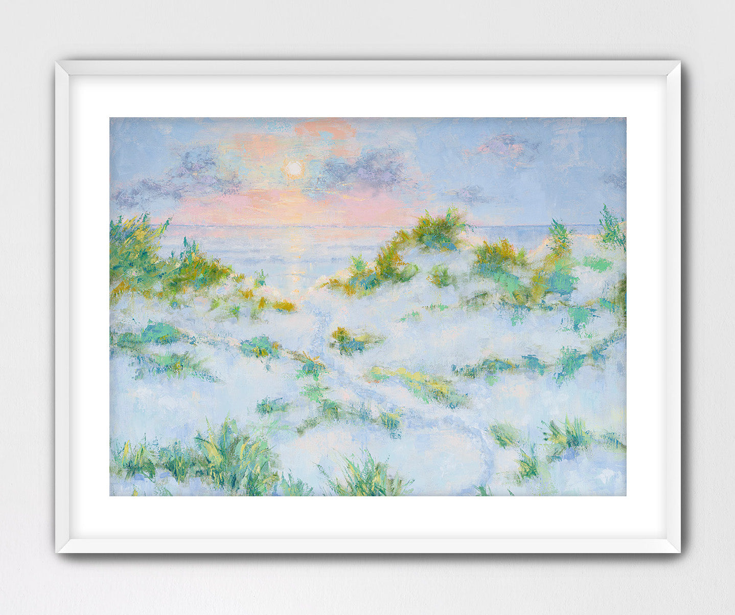 Wide coastal dunes artwork printed on archival cotton rag paper