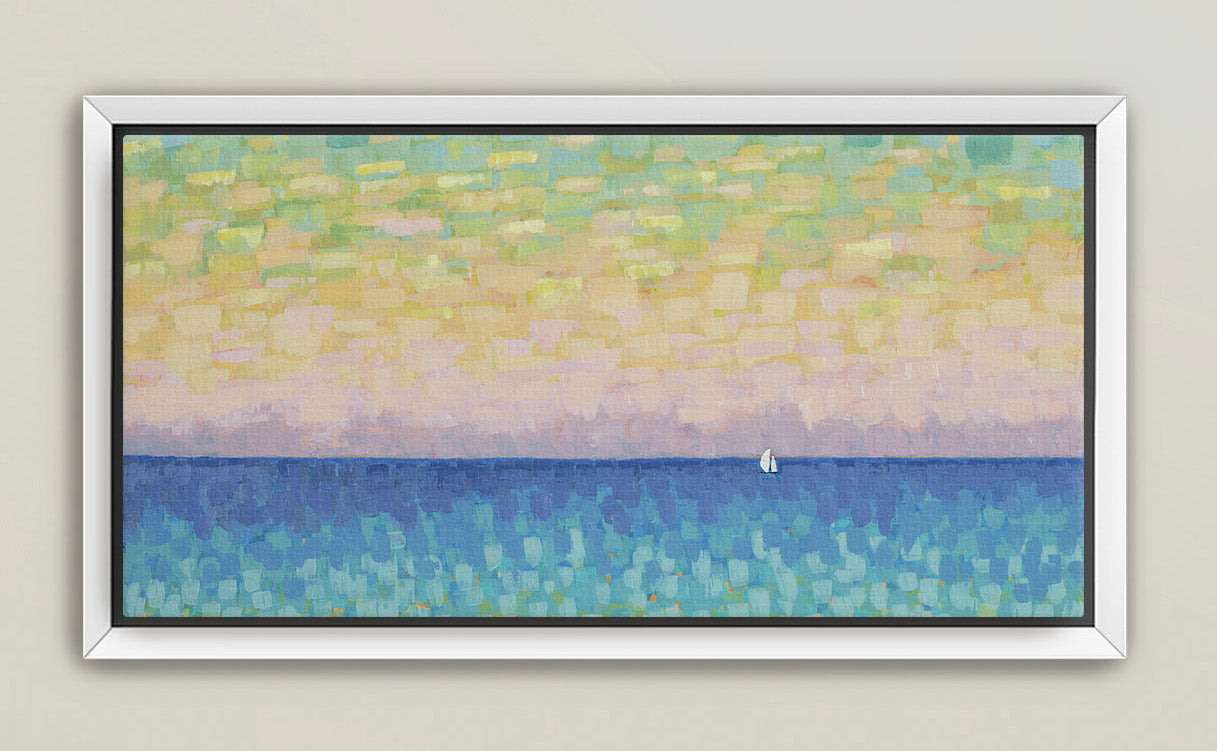Panorama edition of Sunset Sail featuring expansive horizon and sailboat